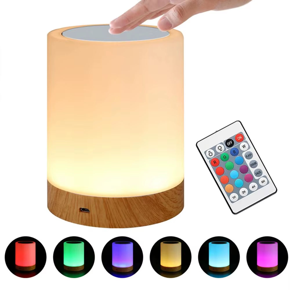 Touch Bedside Light, Bedroom Night Light, Dimmable Desk Light, Remote Control 13 Color Changing Light, Timed Shutdown, USB Charge