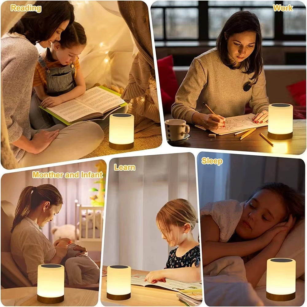 Touch Bedside Light, Bedroom Night Light, Dimmable Desk Light, Remote Control 13 Color Changing Light, Timed Shutdown, USB Charge
