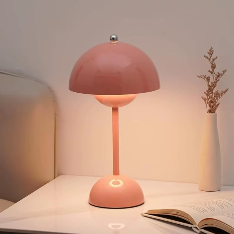 Modern Mushroom Touch Lamp – Dimmable LED Table Lamp, Rechargeable Bedside Light, Color Changing Ambient Lighting Decor